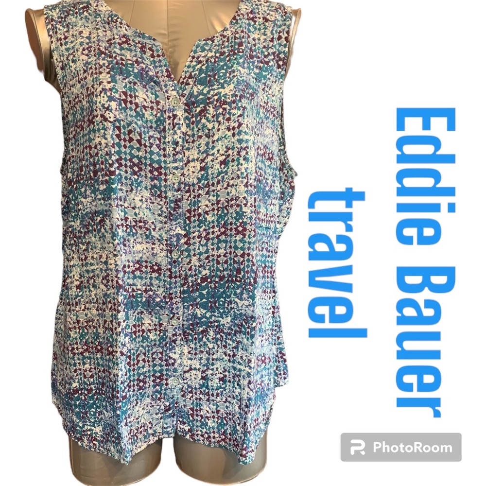 SALE!! Packable sleeveless shirt button down boyfriend. 2
